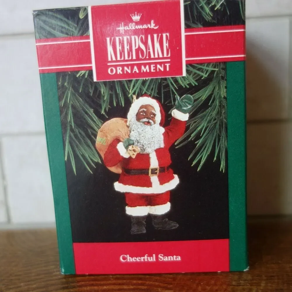 NEW Vintage 1992 Hallmark Keepsake Ornament Cheerful Santa African American